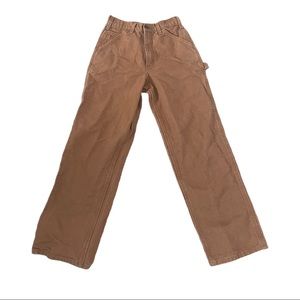 Carhartt Duck Canvas Carpenter Pants Youth Brown Sz 16